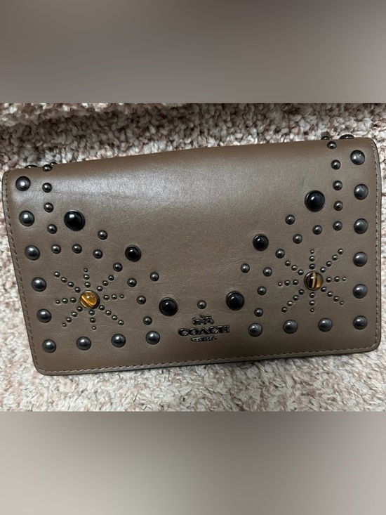 Coach Handbags - Coach Foldover Crossbody Clutch with Western Rivets